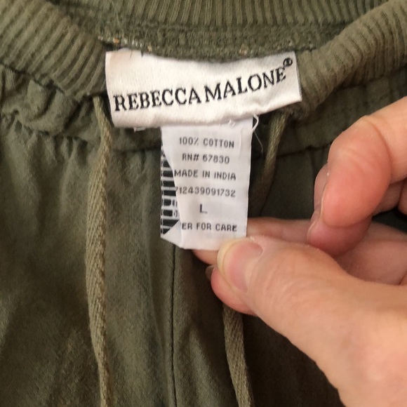 Elastic waist, drawstring cotton capris size Large - Picture 3 of 5